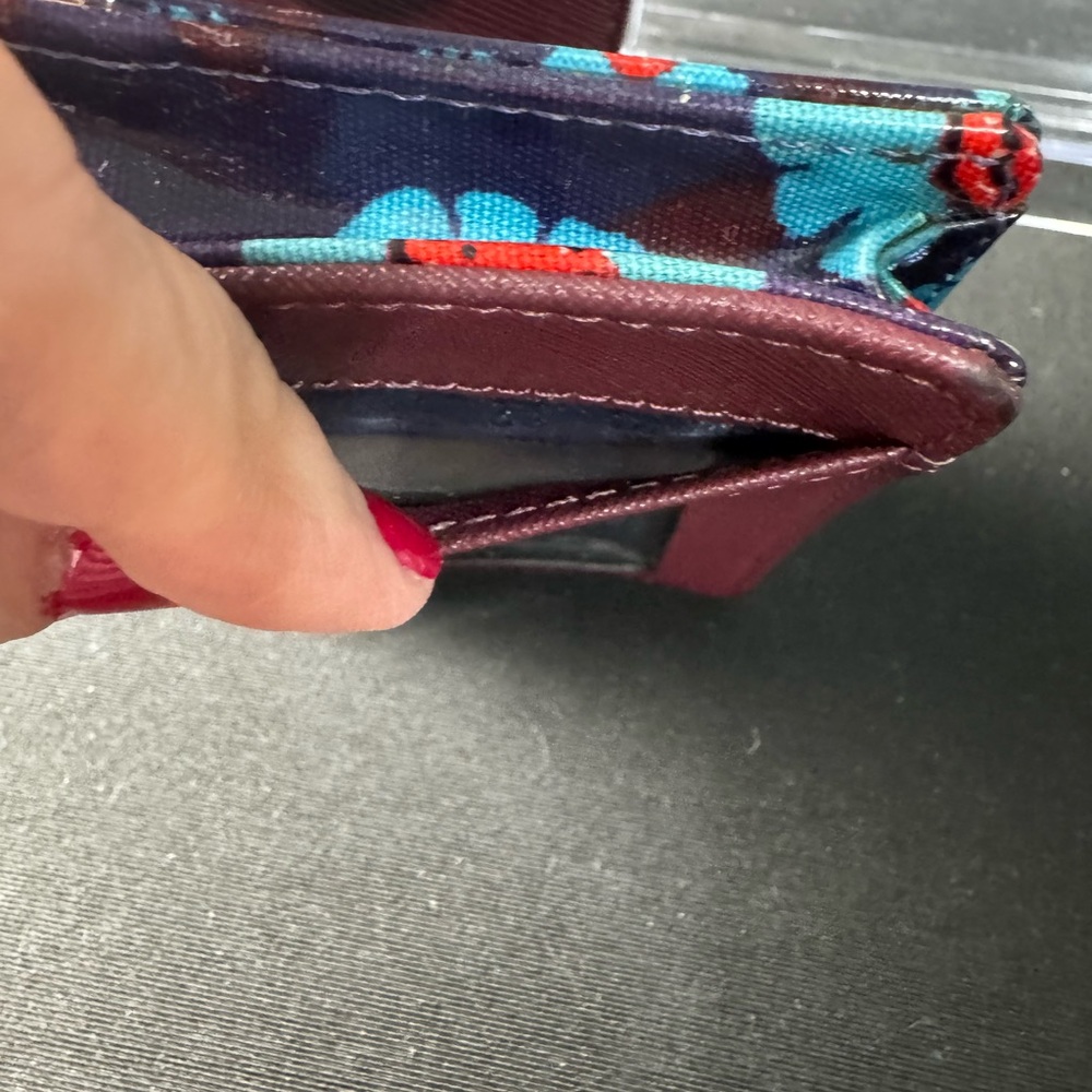 Kate Spade Blue and Red Floral key and cardholder Wallet - Picture 8 of 11